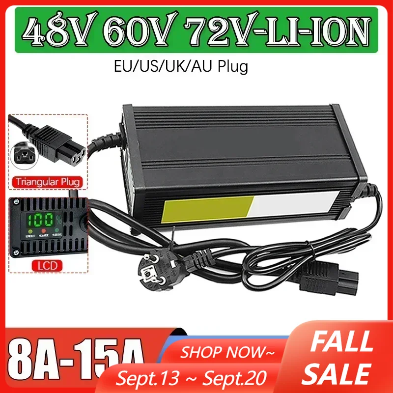 72V 15A Fast Charger - 48V 60V 72V Electric Vehicle Lithium