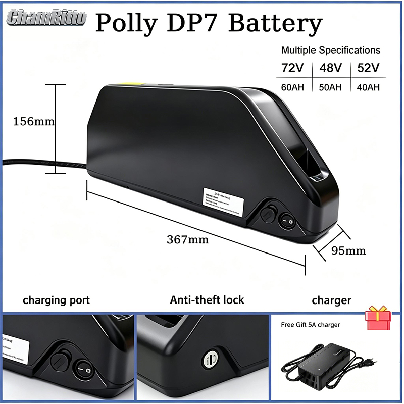 Electric bicycle bike battery  - 72V 50Ah 21700 Lithium Battery recension och pris