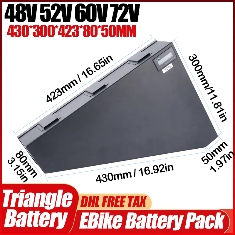 Electric Bicycle 36v 48v 52v 2 - 72V 50Ah 21700 Lithium Battery recension och pris
